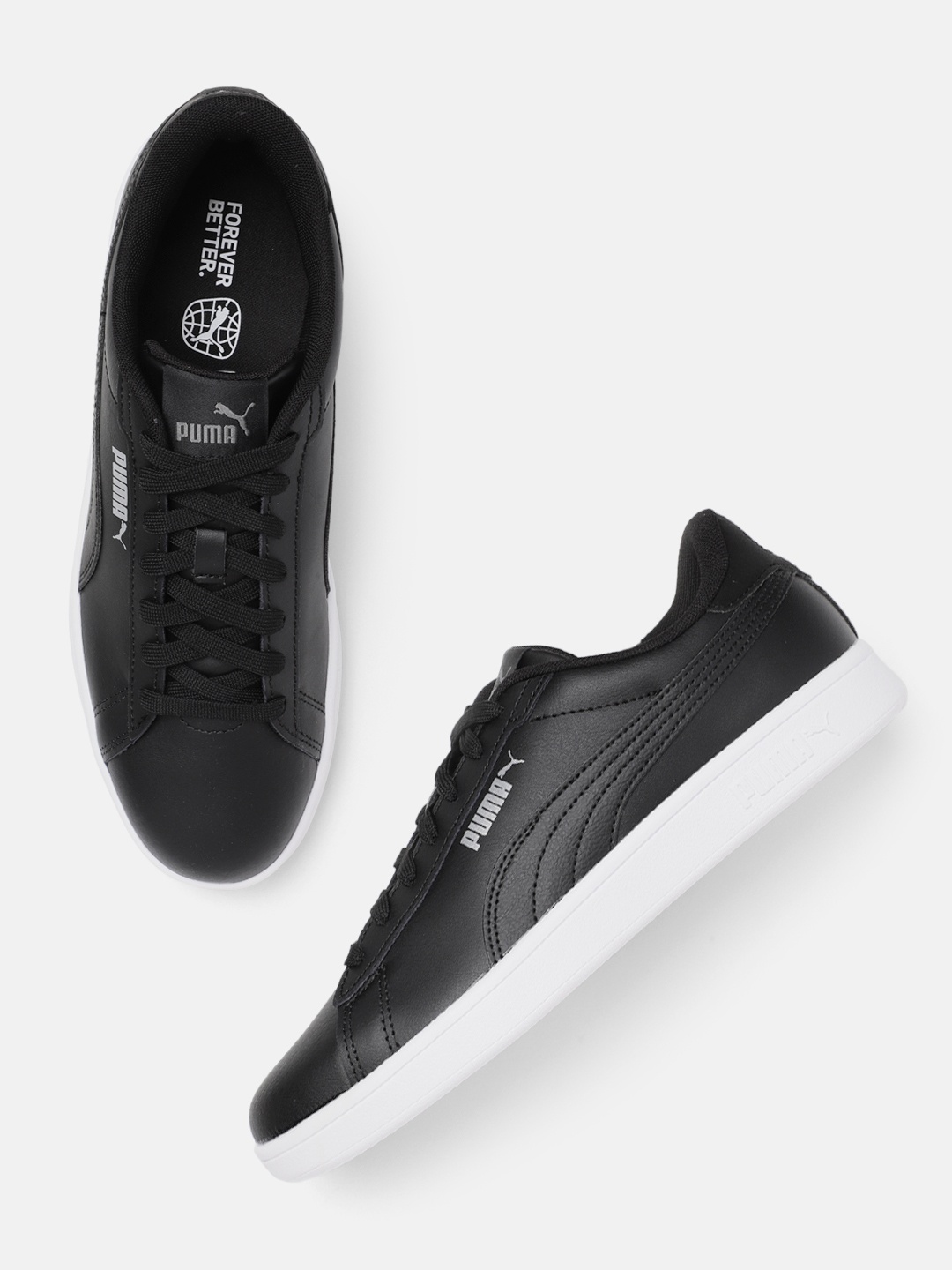 

Puma Unisex Smash 3.0 Leather Sneakers, Black
