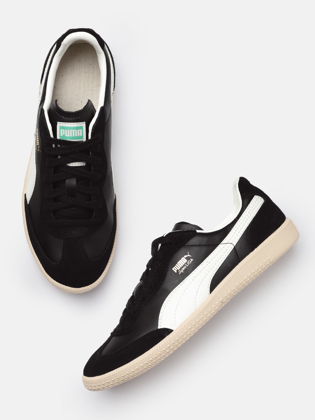 

Puma Unisex Super Liga OG Retro Leather Sneakers, Black