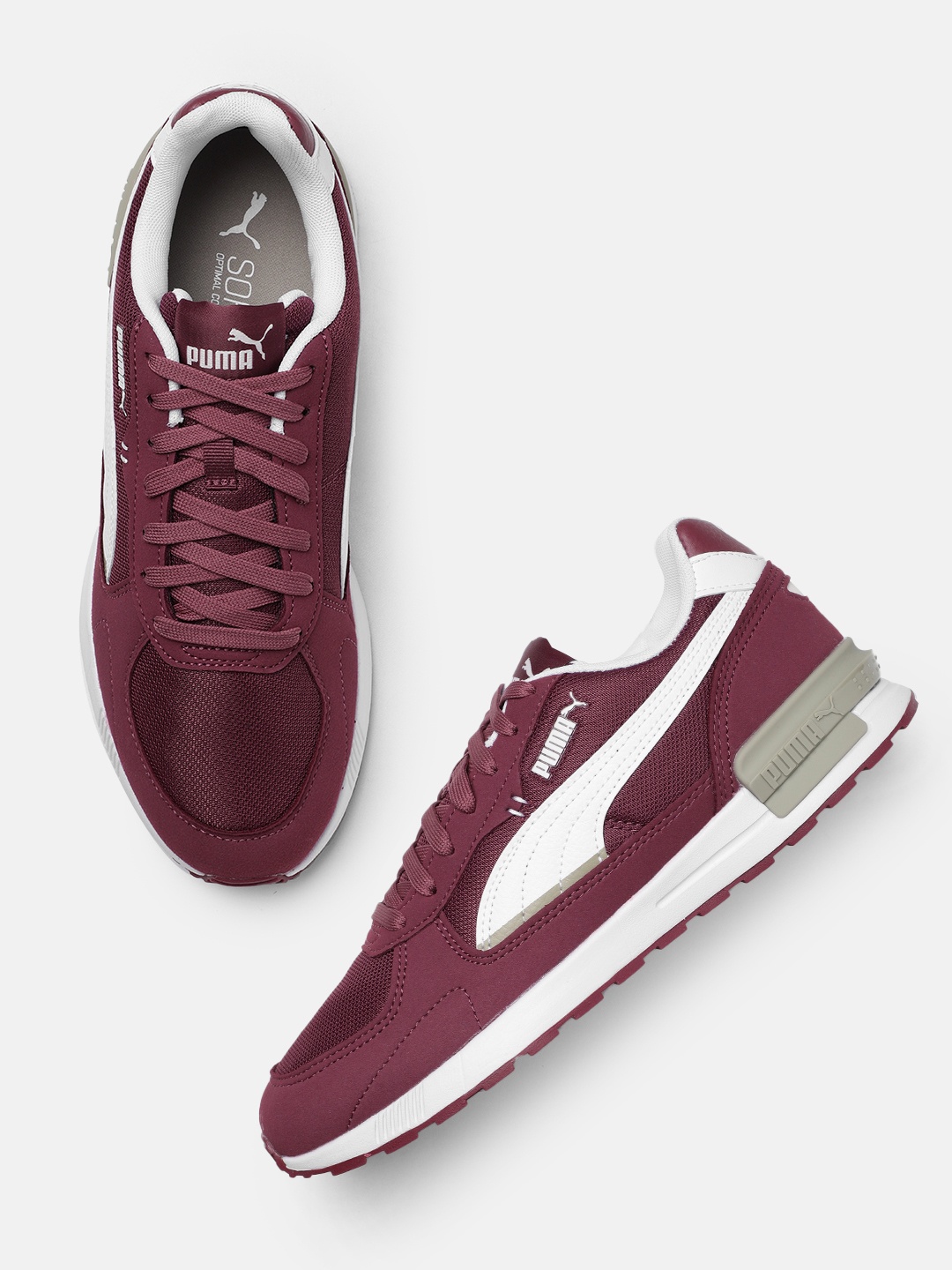 

Puma Unisex Solid Graviton Sneakers, Burgundy