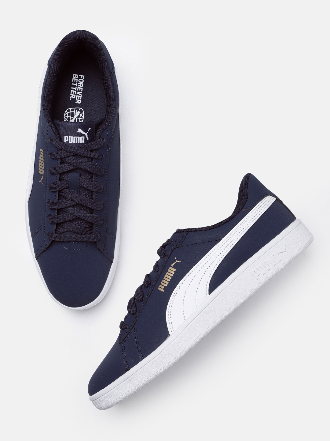 

Puma Unisex Smash 3.0 Buck Minimal Colourblocked Suede Sneakers, Navy blue