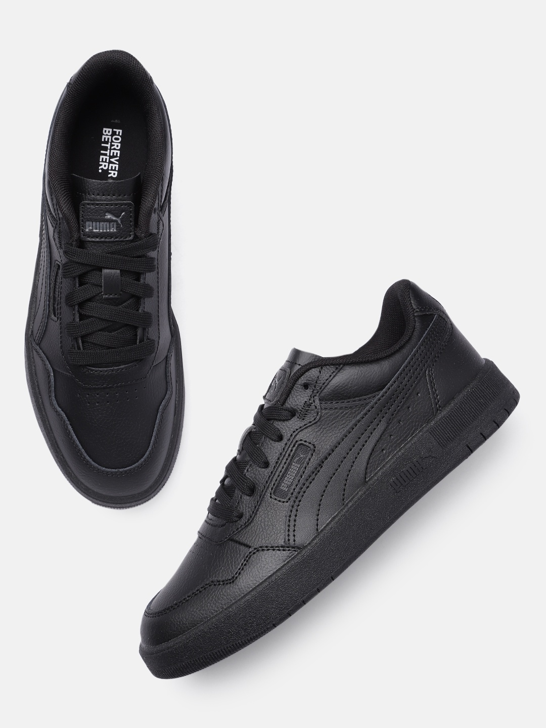 

Puma Unisex Court Ultra Perforations Leather Sneakers, Black