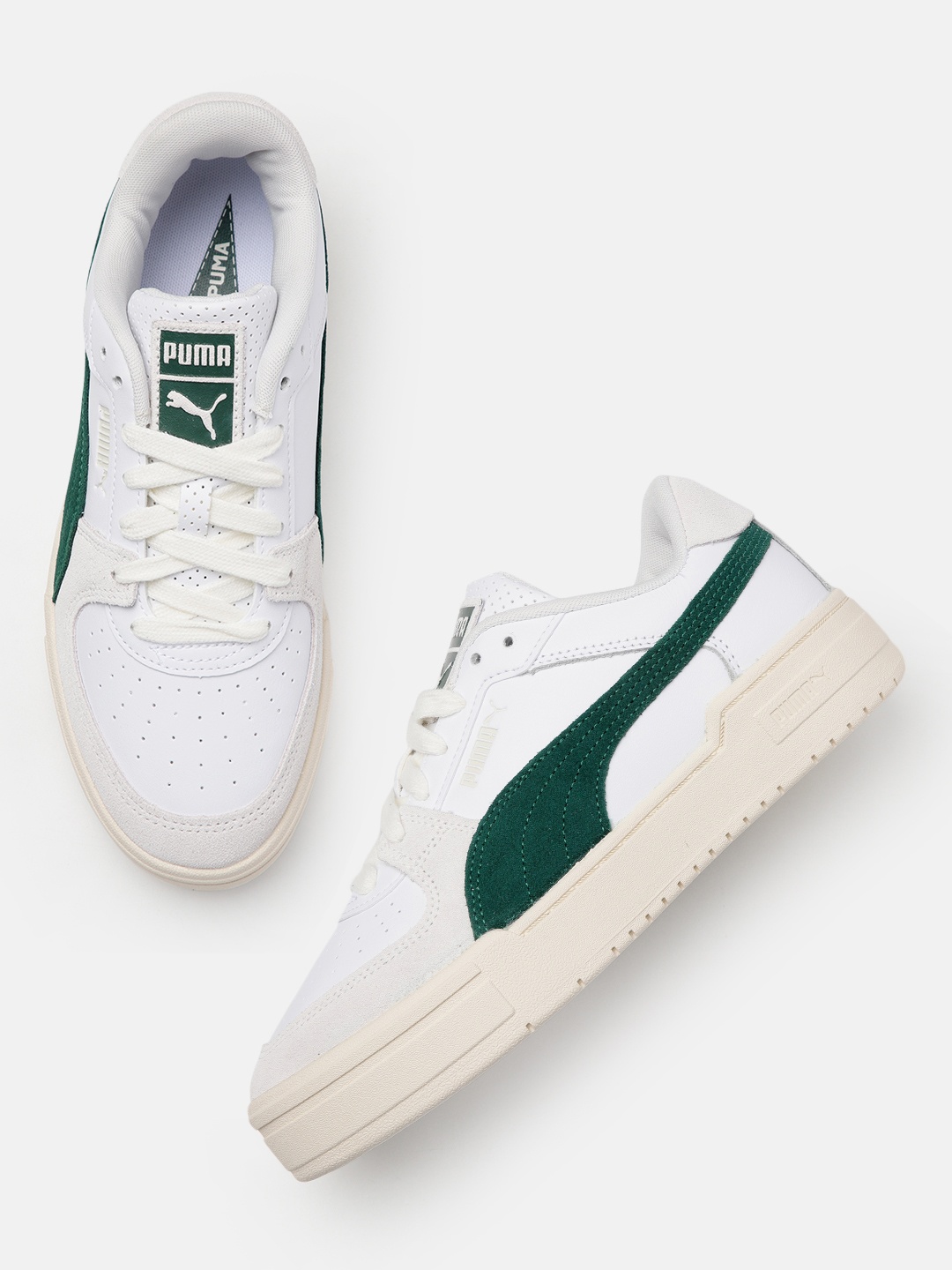 

Puma Unisex Perforated Leather Sneakers, White