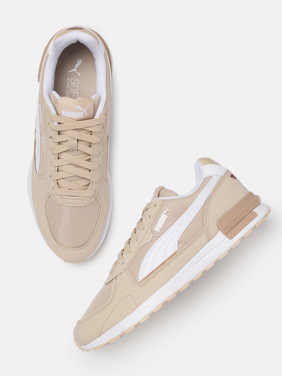 

Puma Unisex Graviton Textured Sneakers, Beige