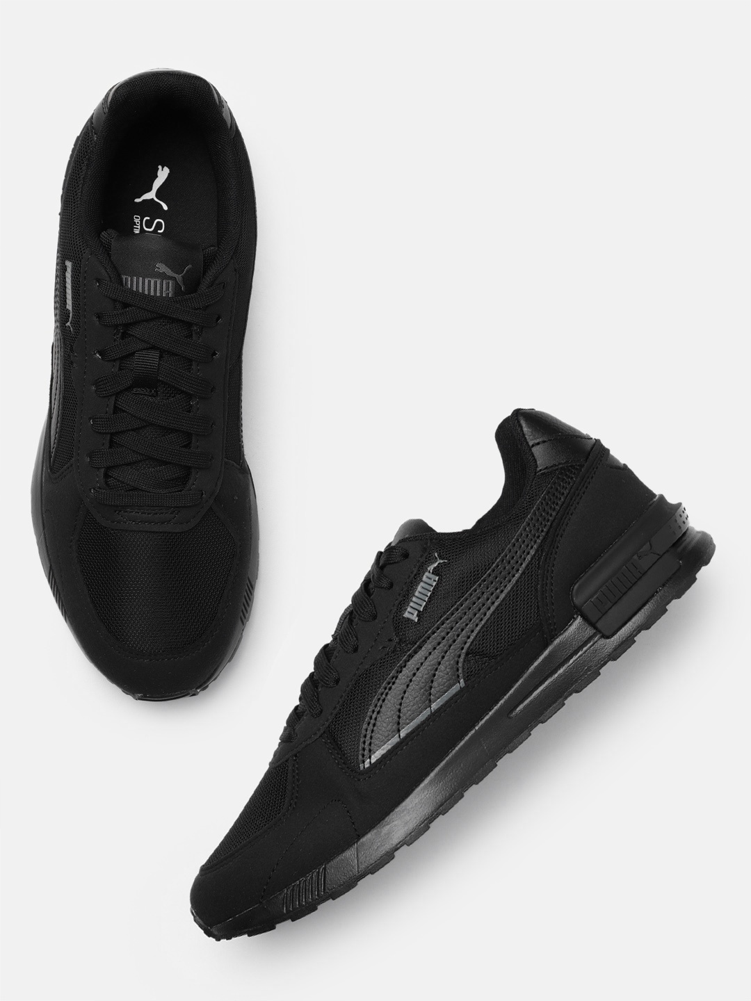 

Puma Unisex Graviton Woven Design Sneakers, Black