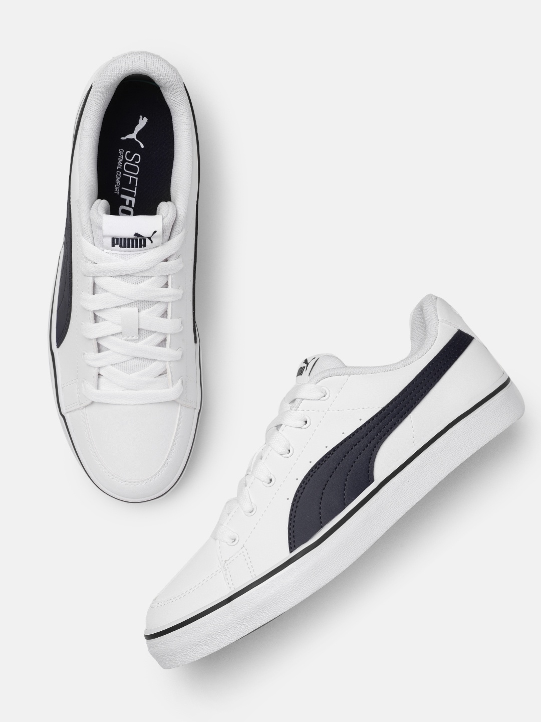 

Puma Unisex V Court Vulc Minimal Colourblocked Sneakers, White