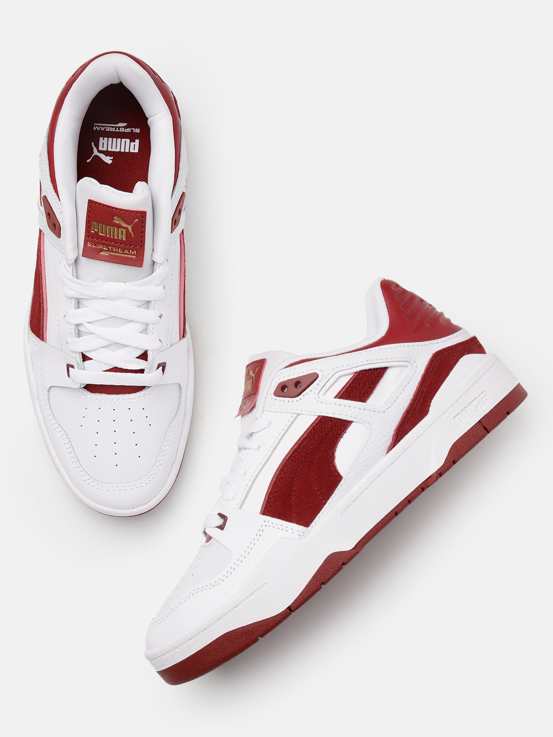 

Puma Unisex Perforated Leather Sneakers, White