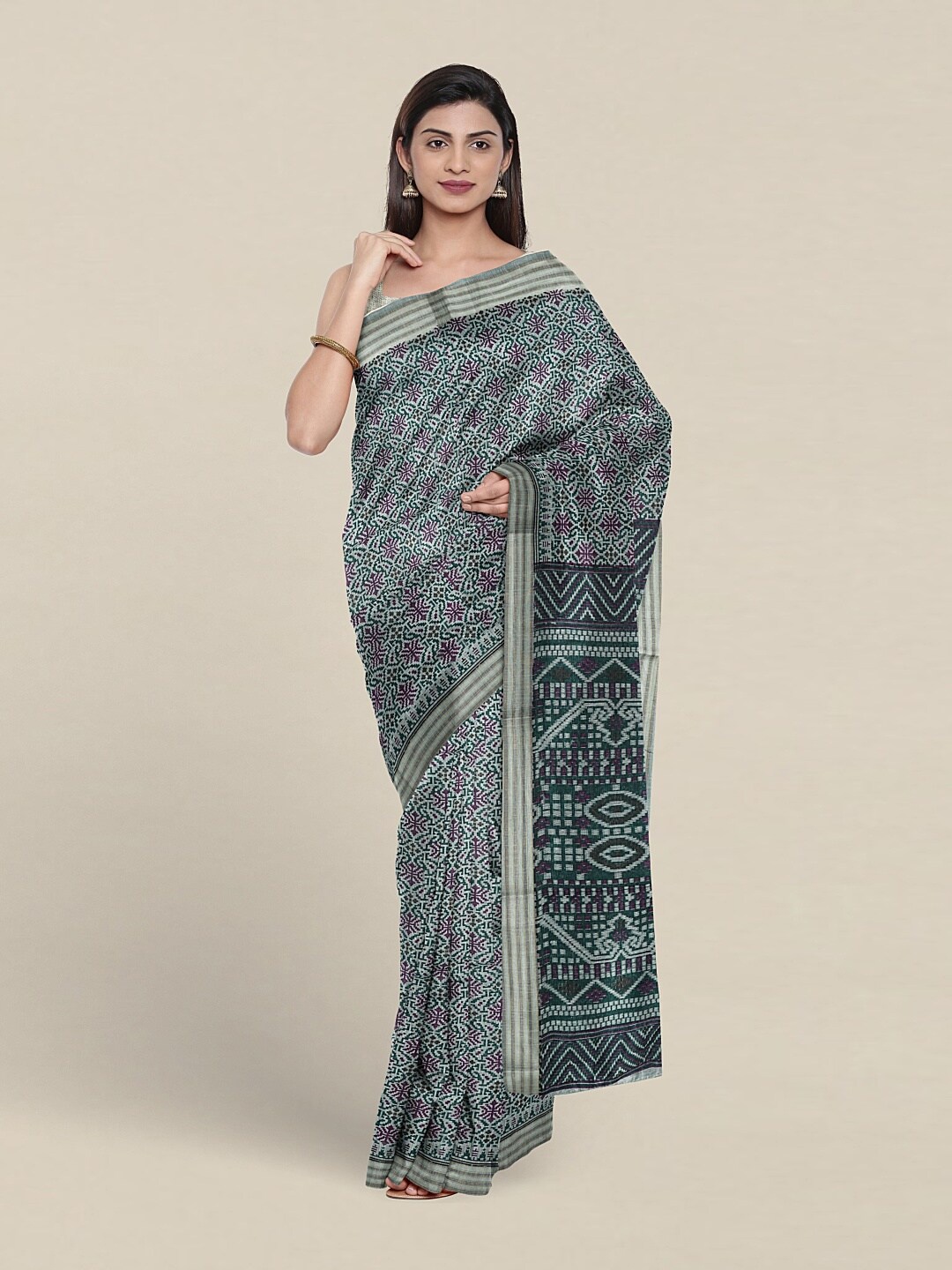 

Pothys Floral Printed Pure Cotton Saree, Blue