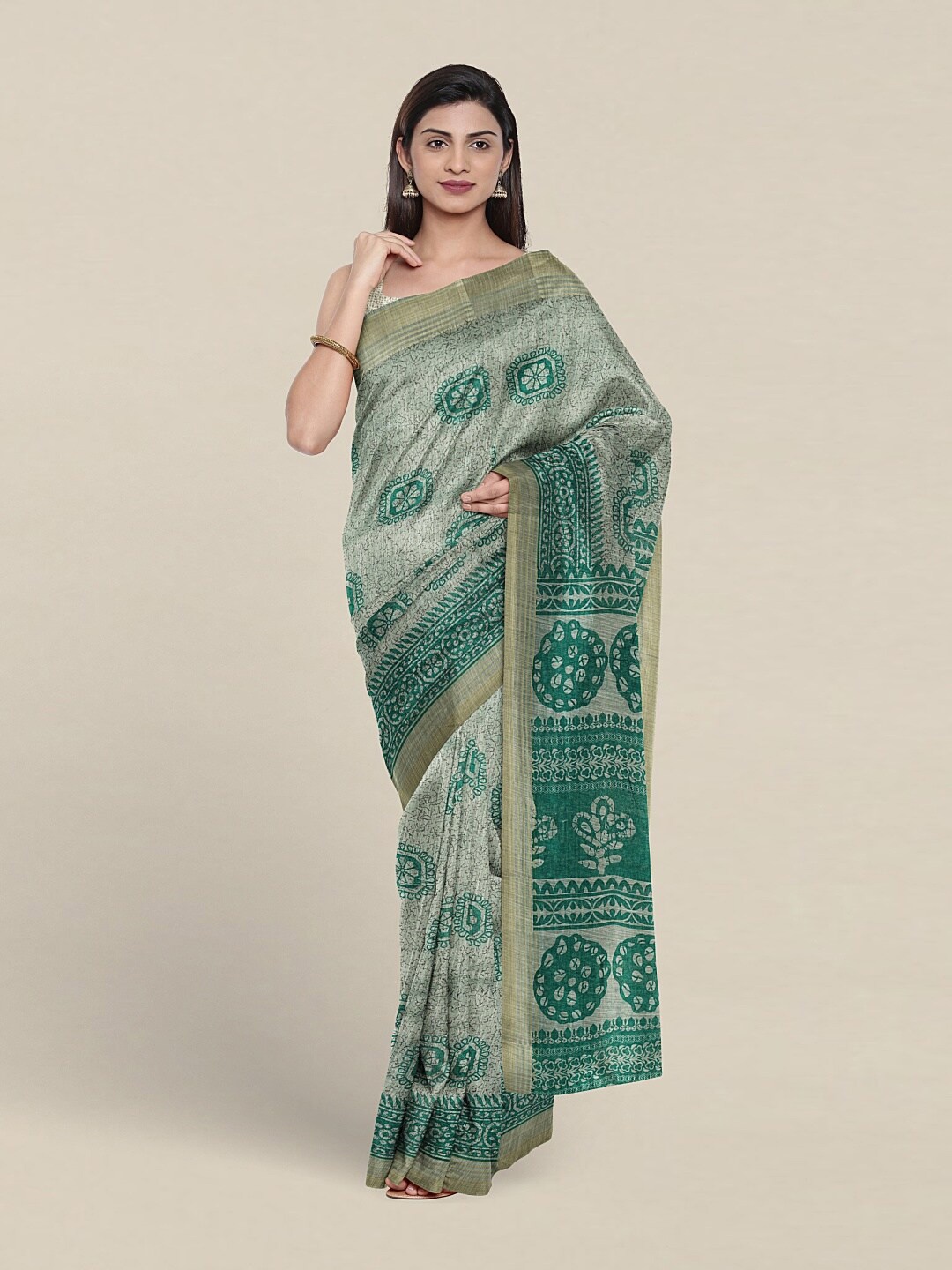 

Pothys Ethnic Motifs Pure Cotton Saree, Green