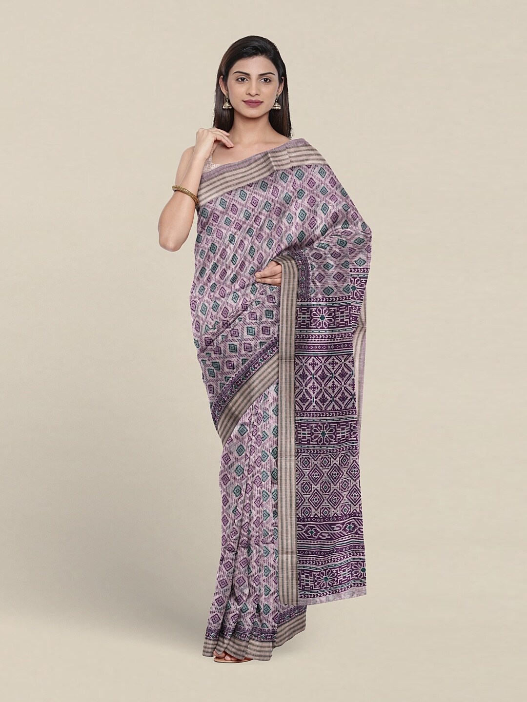 

Pothys Ethnic Motifs Printed Pure Cotton Saree, Lavender