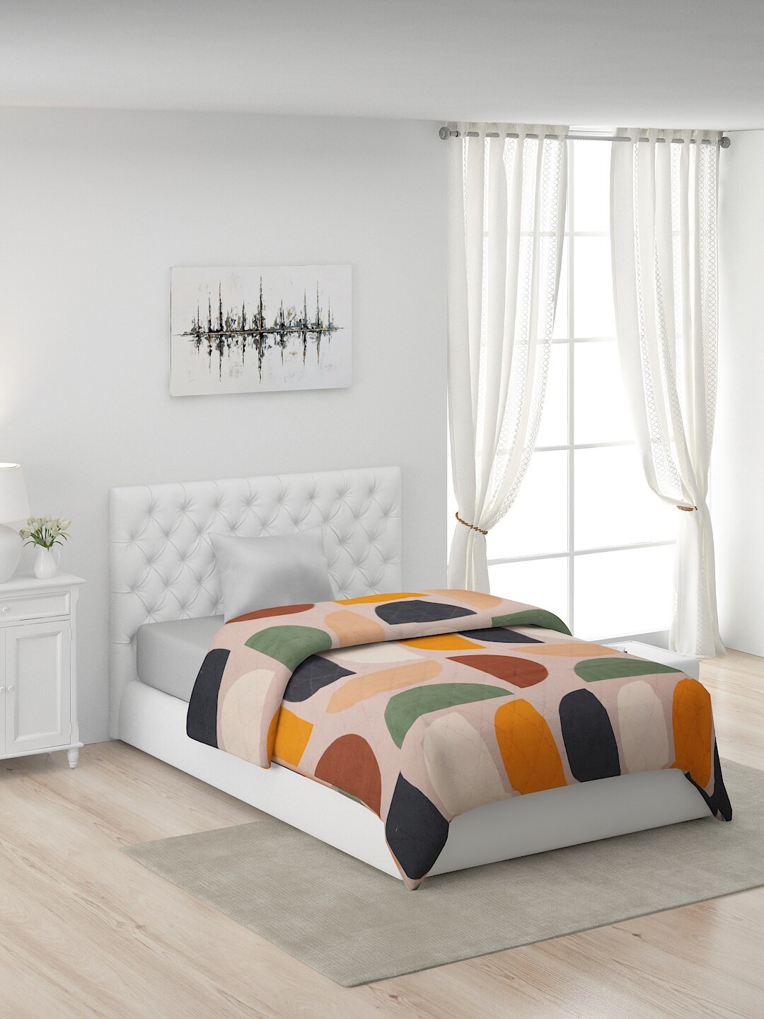 

Nivasam Green & Peach-Coloured AC Room 120 GSM Single Bed Comforter