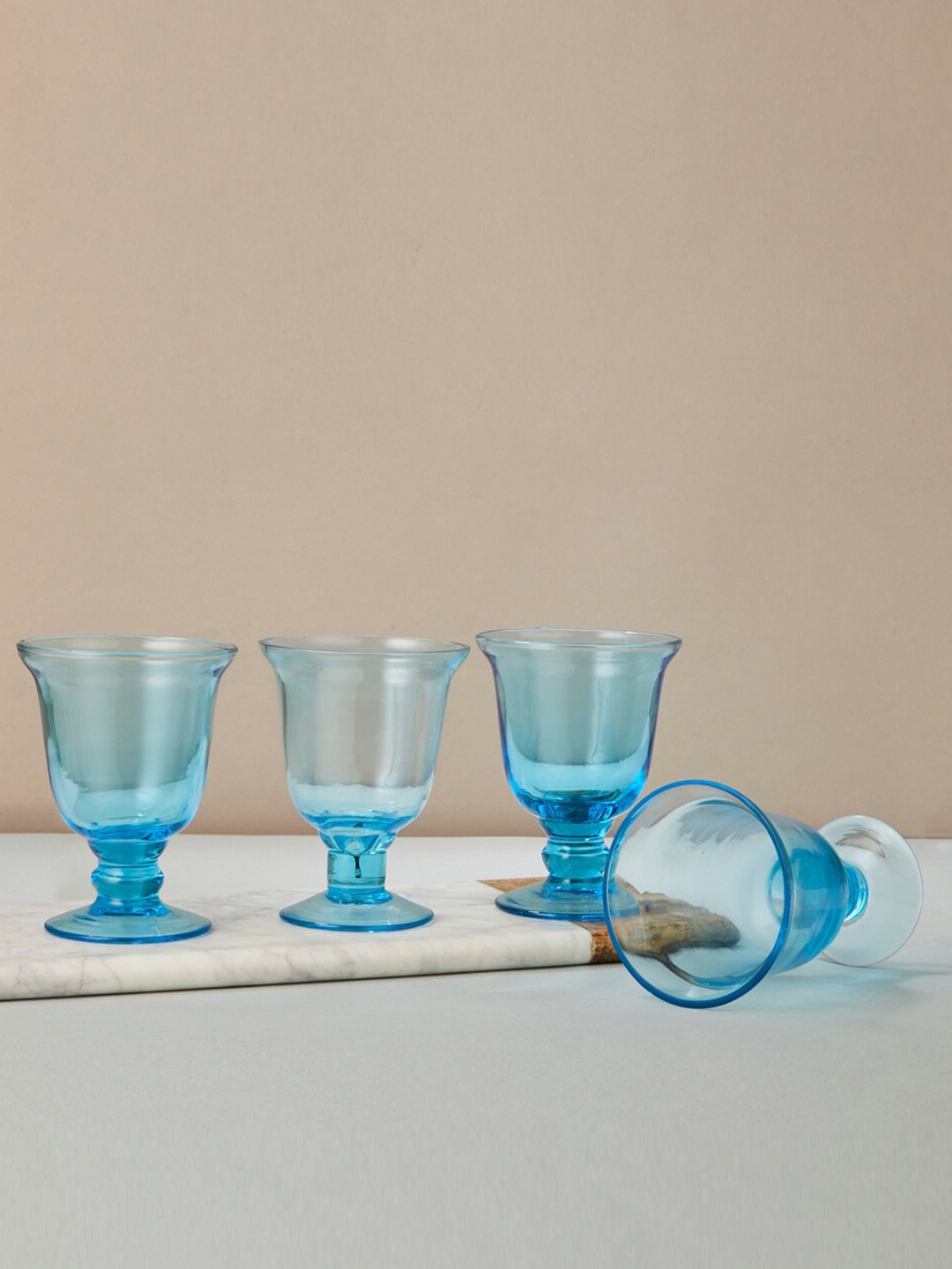 

Fabindia Nilaya Goblets Blue 4-Pieces Solid Water & Juice Glass 170 ml