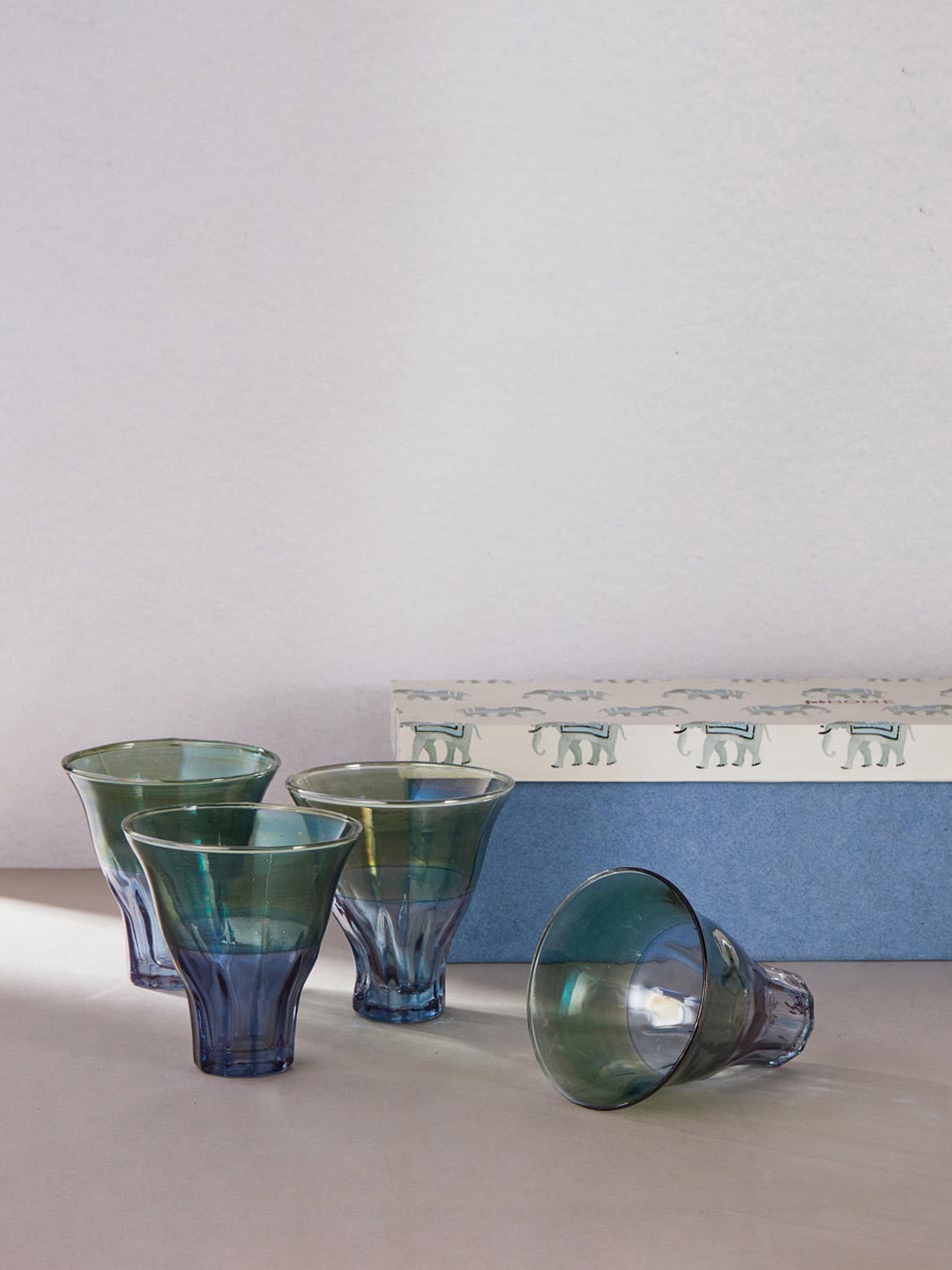

Fabindia Harit Green 4-Pieces Glass Water Glass 250 ml