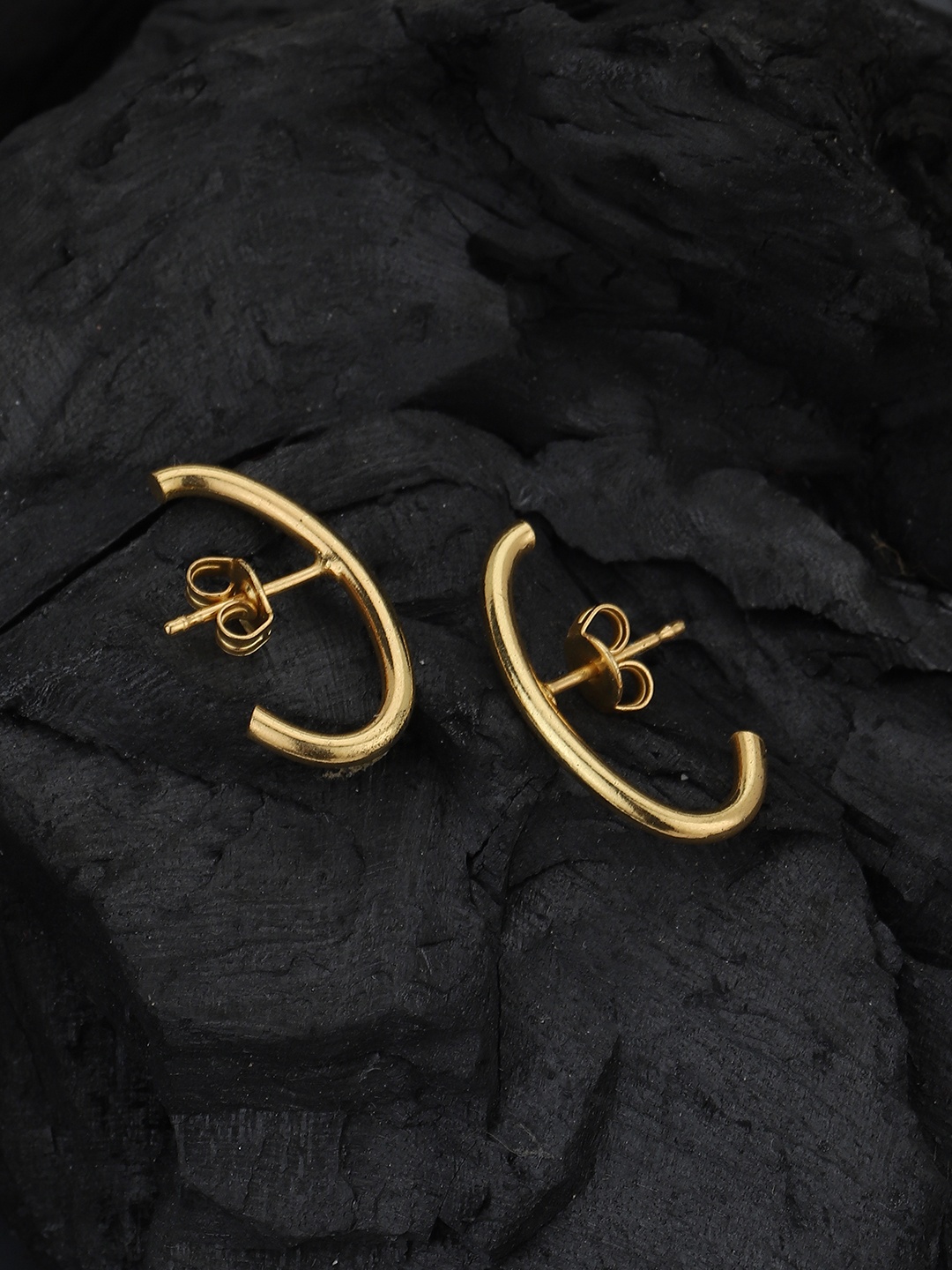 

Carlton London 18Kt Gold Plated Minimal Earlobe Stud Earrings