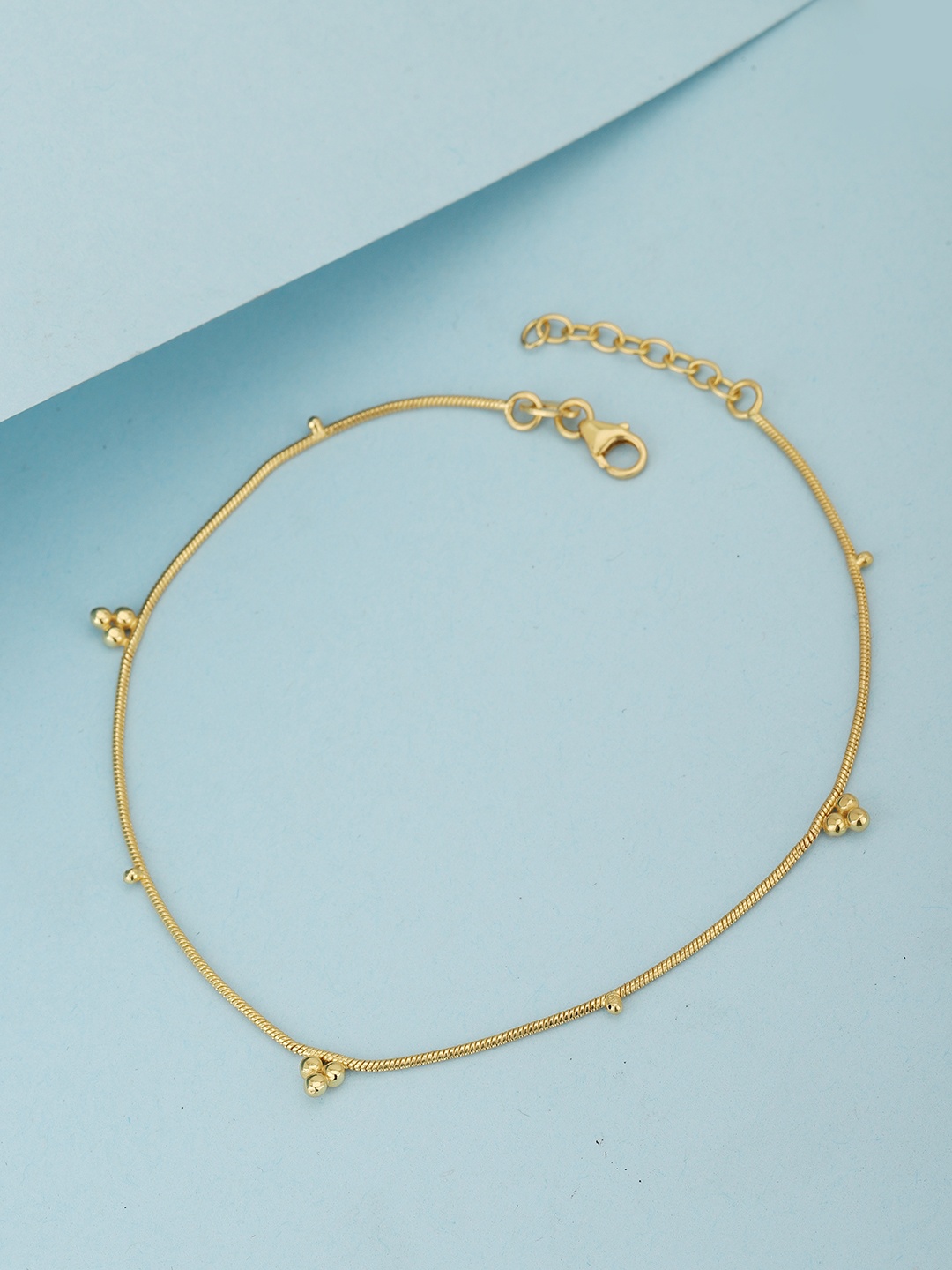 

Carlton London 18Kt Gold Plated Minimal Beaded Anklet