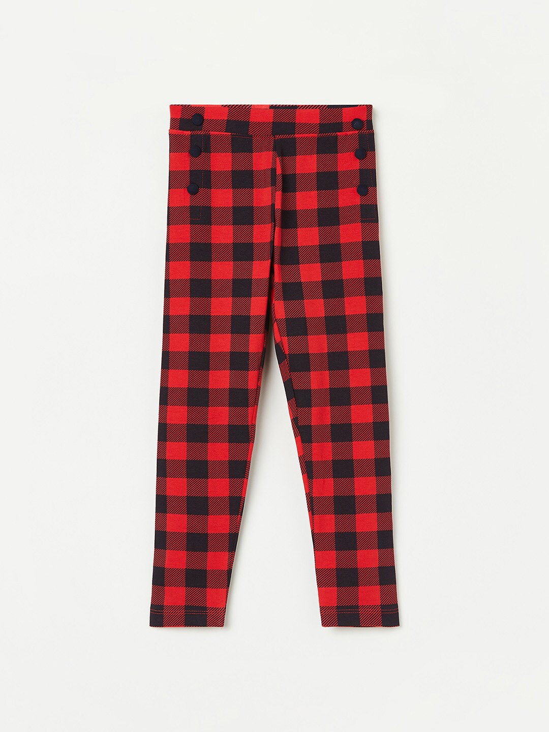 

Fame Forever by Lifestyle Girls Skinny Fit Checked Jeggings, Red