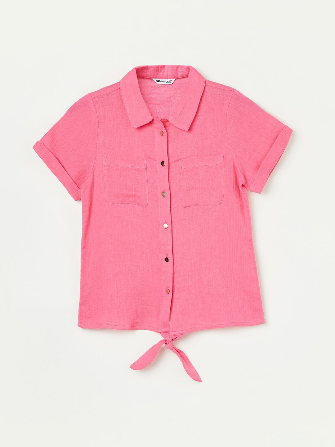 

Fame Forever by Lifestyle Girls Cotton Shirt Style Top, Pink