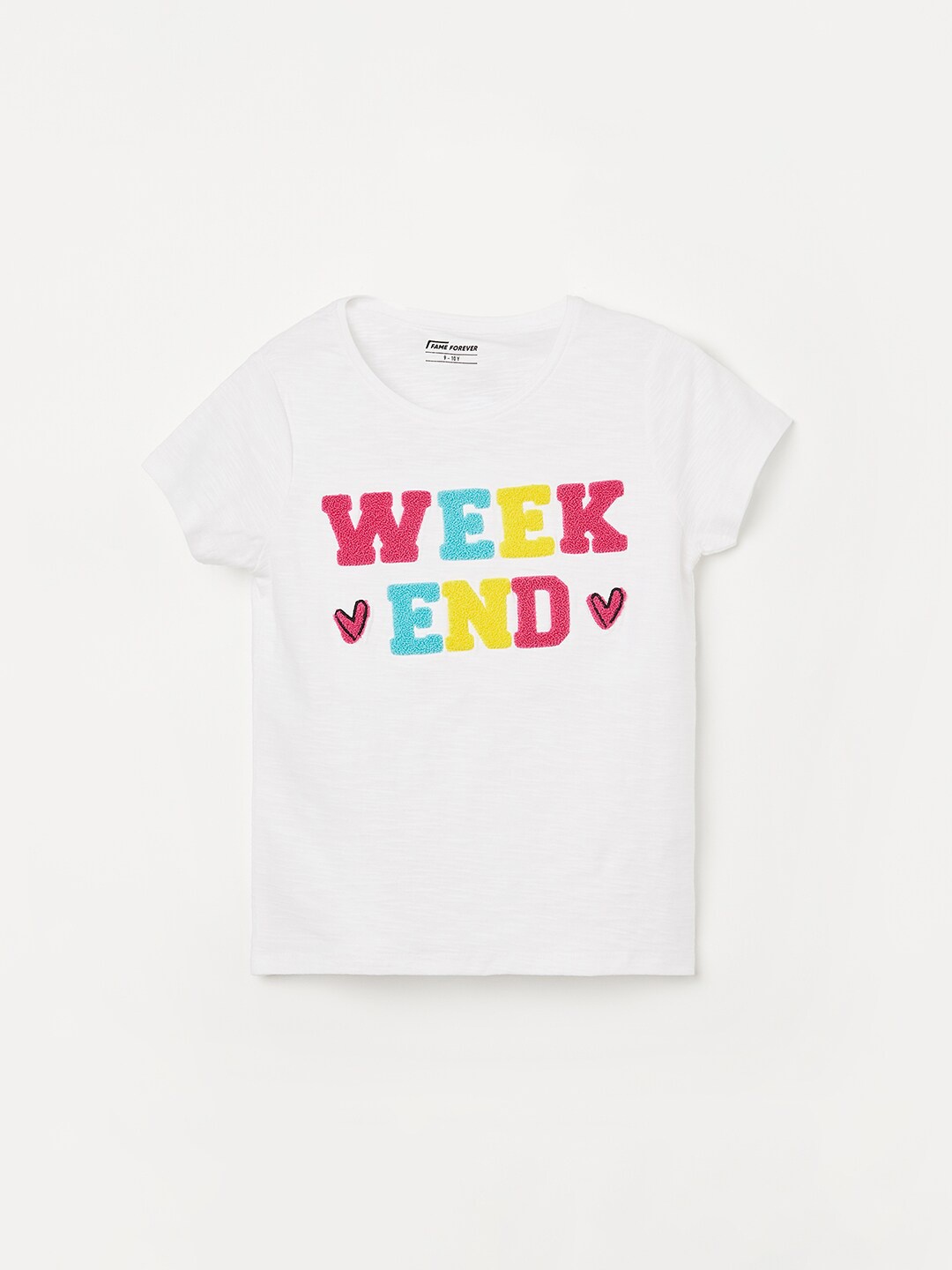 

Fame Forever by Lifestyle Girls Typography Printed Cotton T-Shirt, White