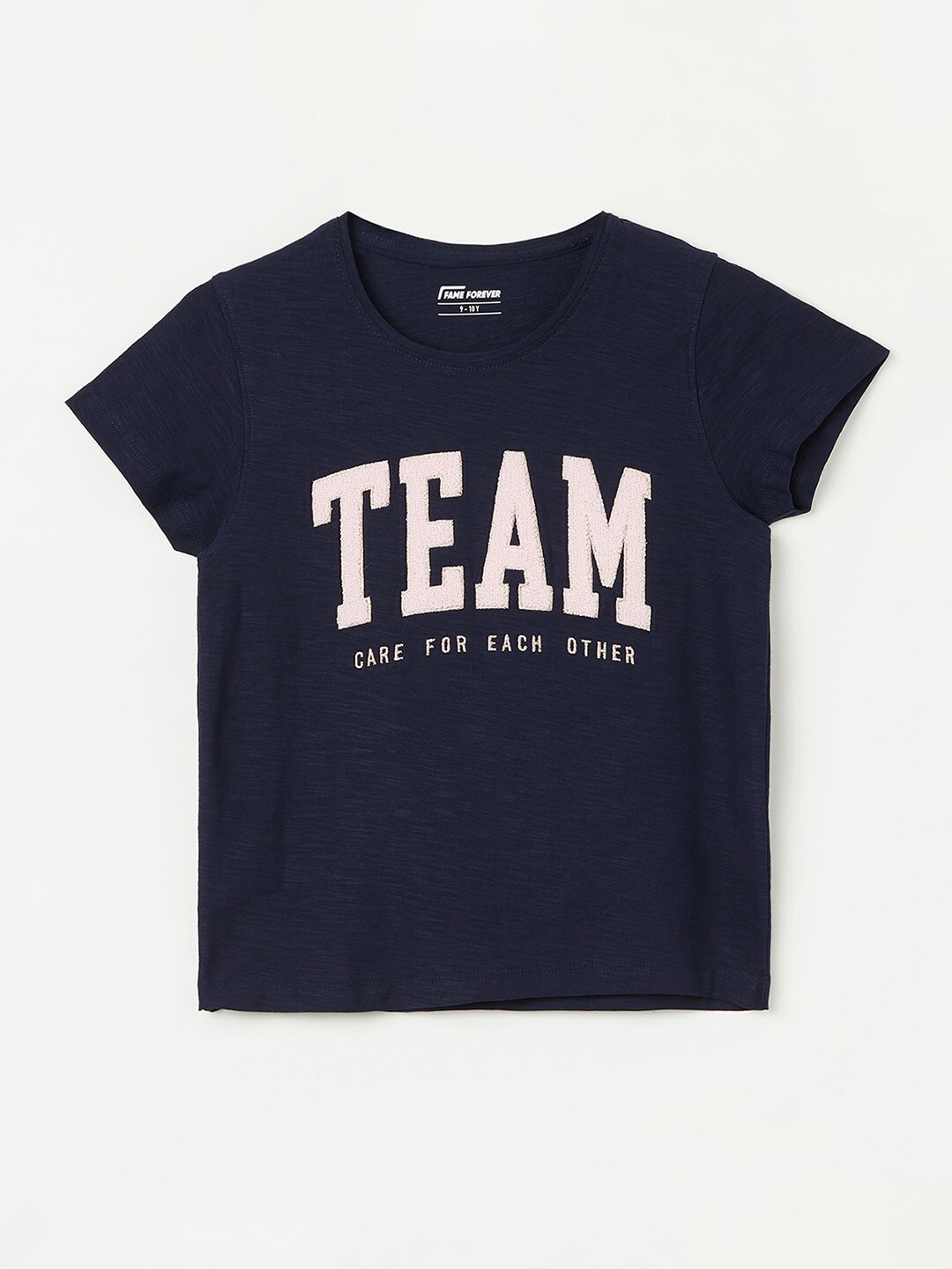 

Fame Forever by Lifestyle Girls Typography Printed Cotton T-Shirt, Navy blue