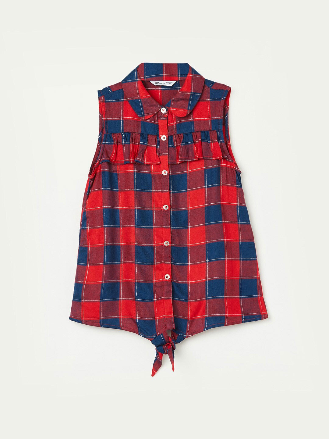 

Fame Forever by Lifestyle Girls Checked Shirt Style Top, Red