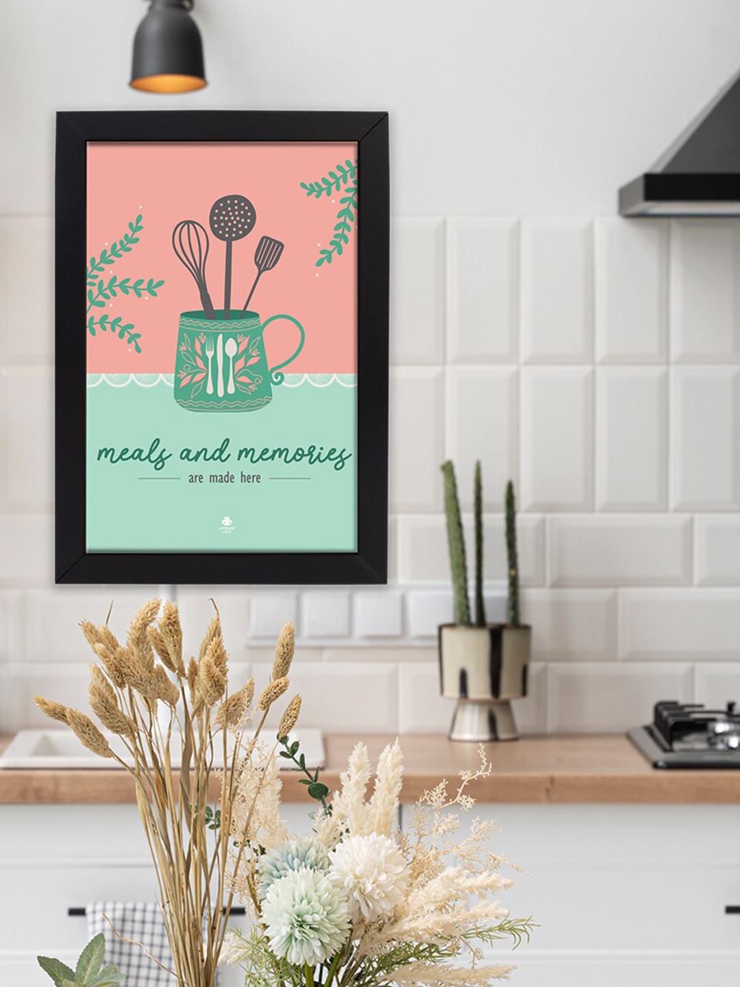 

Happening Hippo Pink & Green Kitchen Wall Posters Framed Wall Art