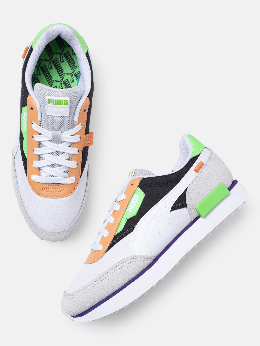 

Puma Unisex Future Rider New Core Leather Sneakers, White