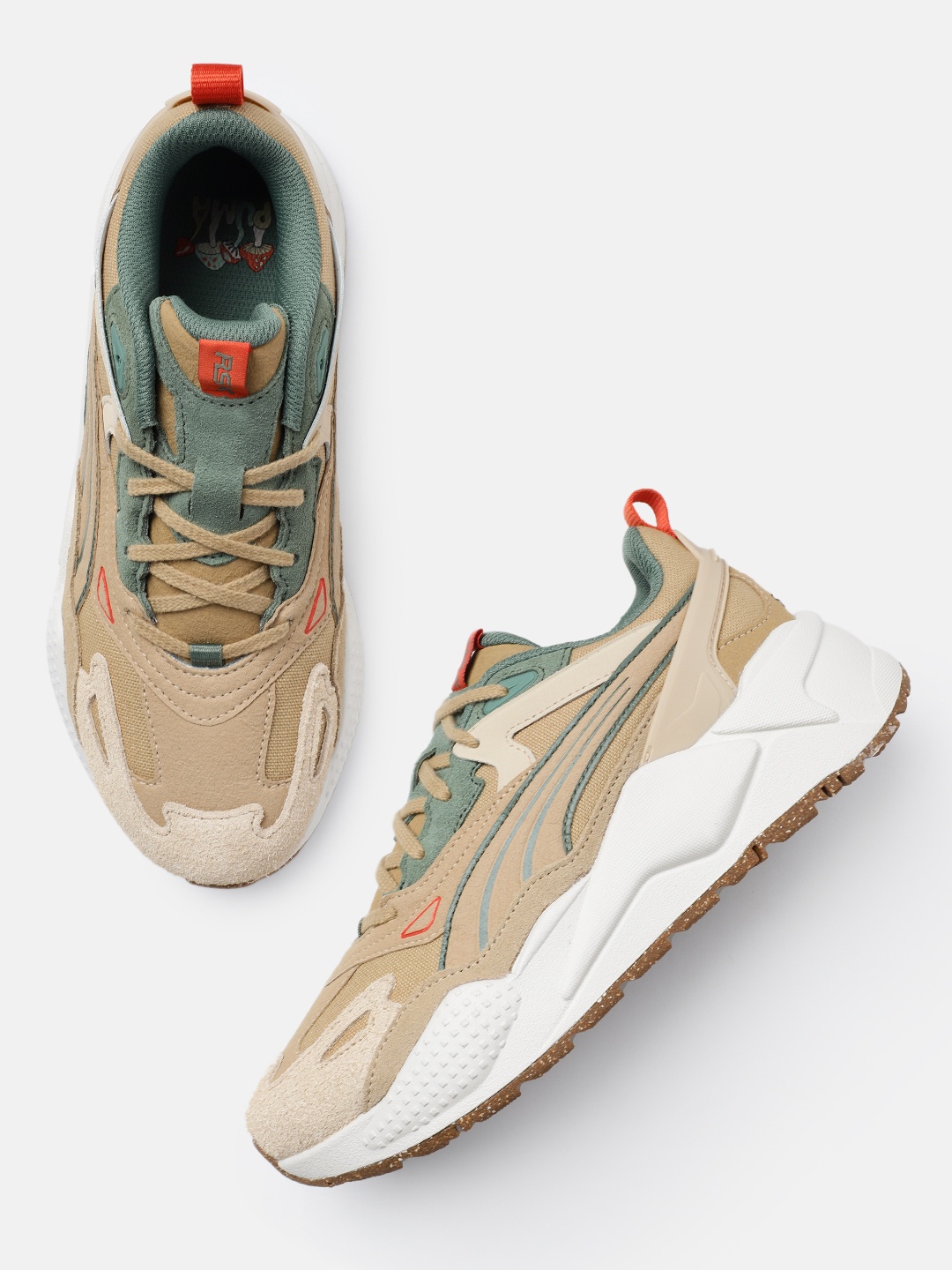 

Puma Unisex RS-X Efekt RE:PLACE Textured Leather Sneakers, Beige