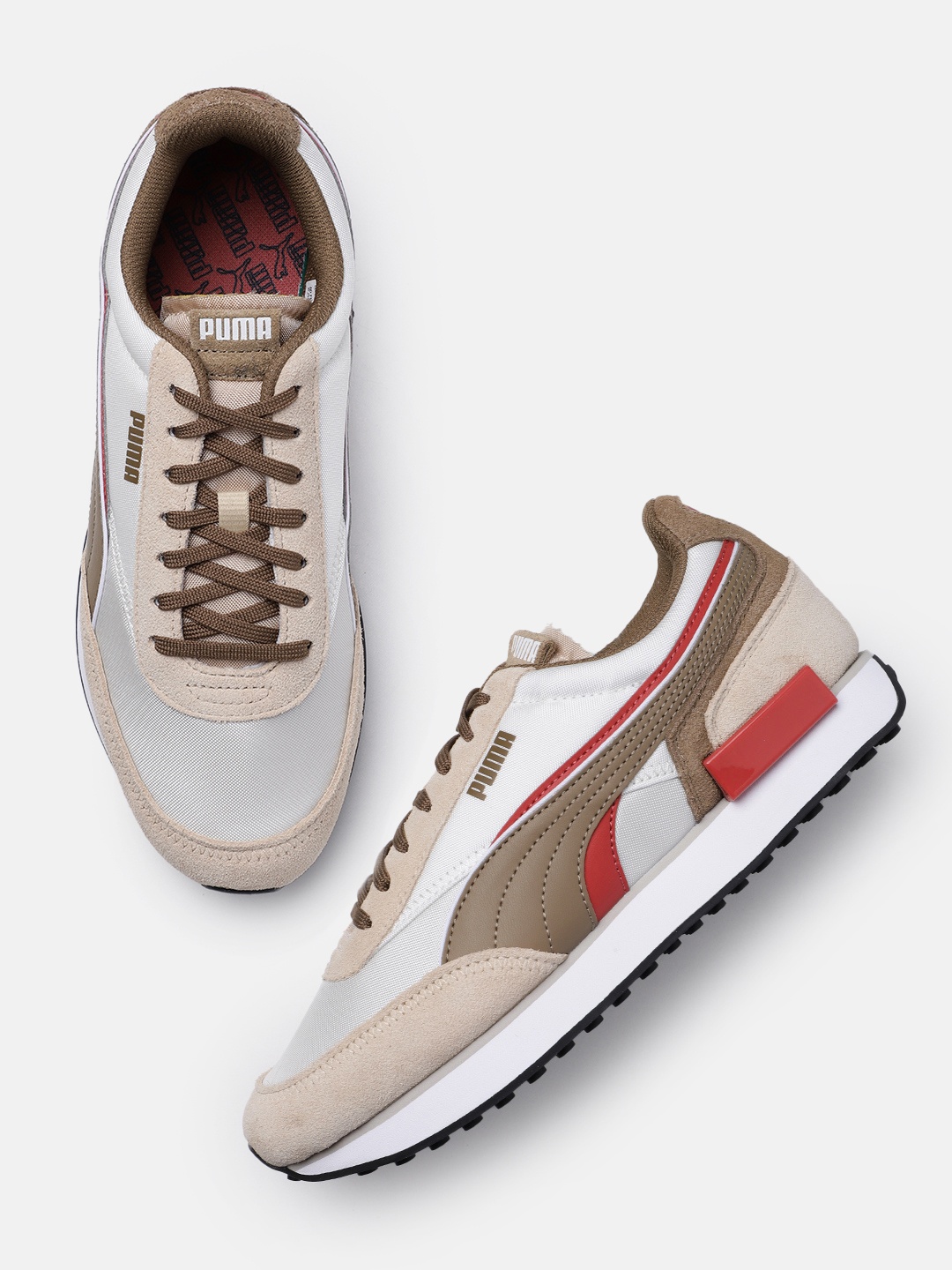 

Puma Unisex Future Rider Double Colourblocked Sneakers, White