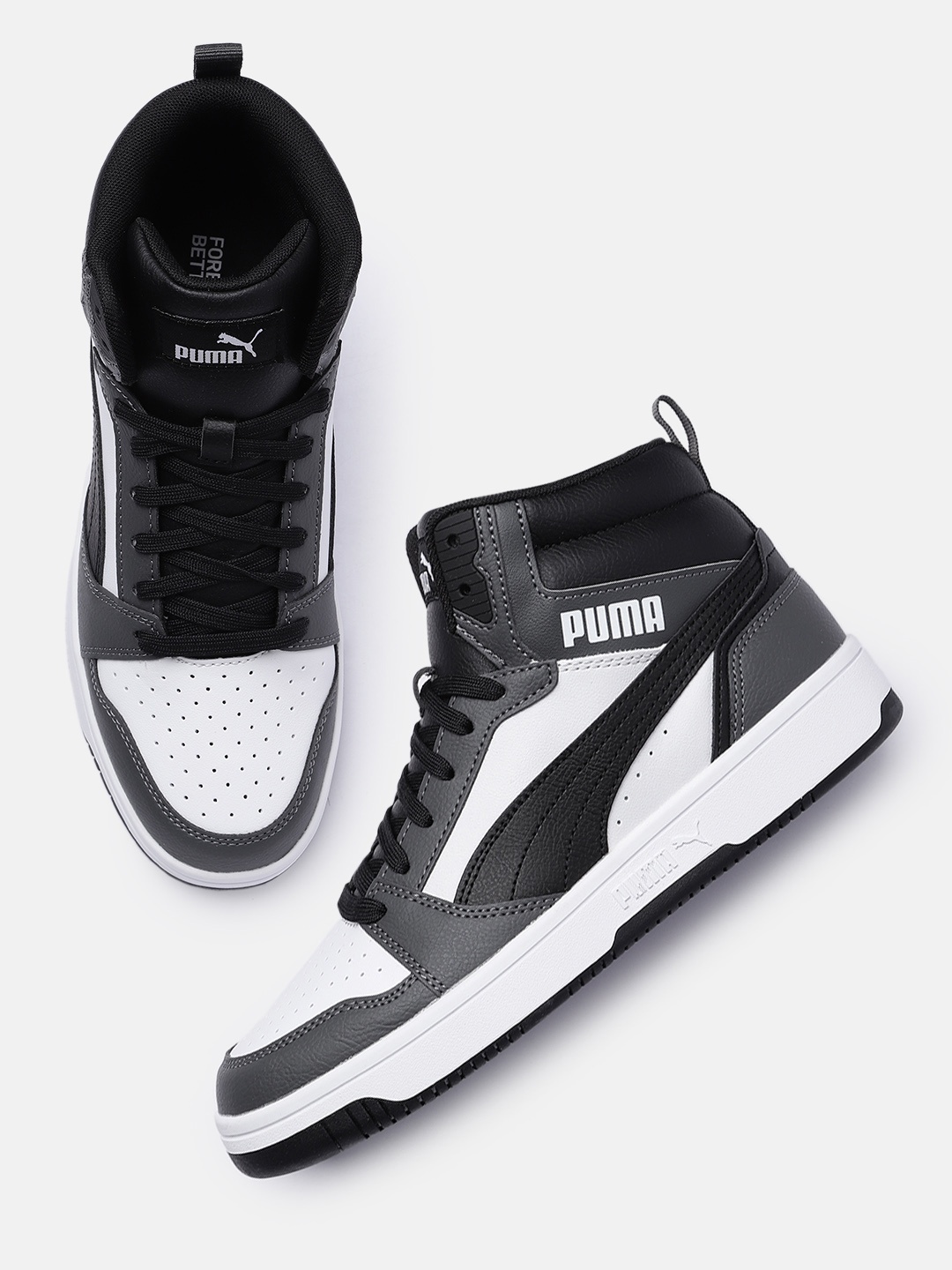 

Puma Unisex Rebound Mid-Top Sneakers, White