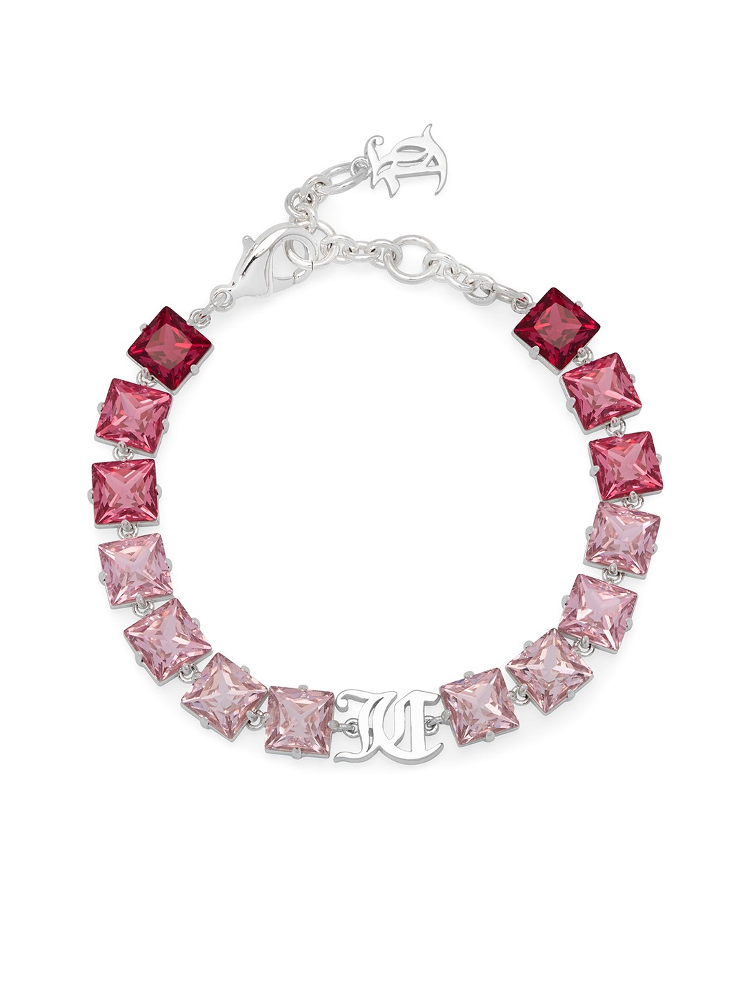 

Juicy Couture Women Brass Stone-Studded Link Bracelet, Silver