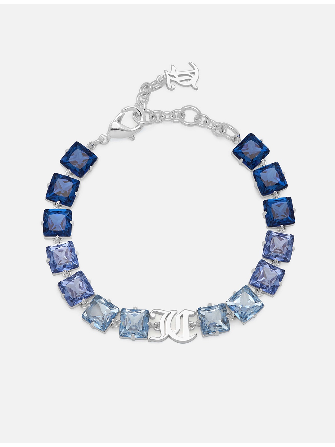 

Juicy Couture Women Brass Stone-Studded Link Bracelet, Silver