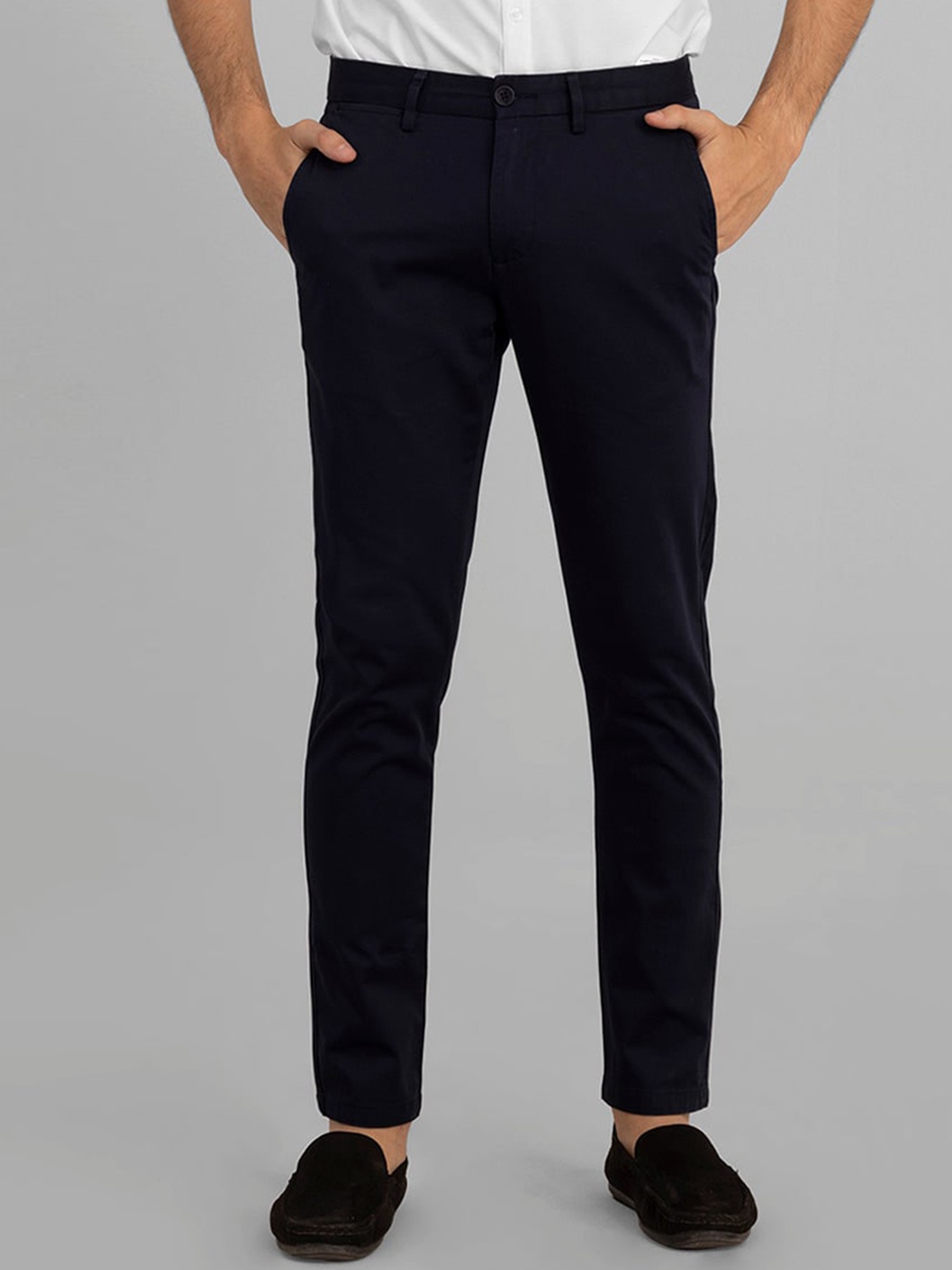 

Snitch Men Smart Chinos Trousers, Navy blue