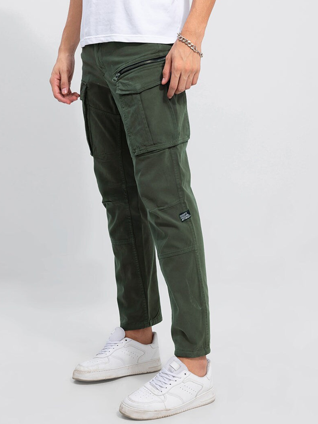 

Snitch Men Smart Cargos Trousers, Olive