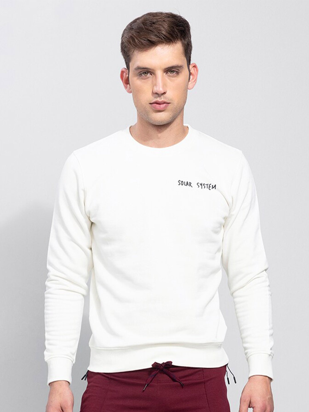 

Snitch White Graphic Printed Cotton Sweatshirt
