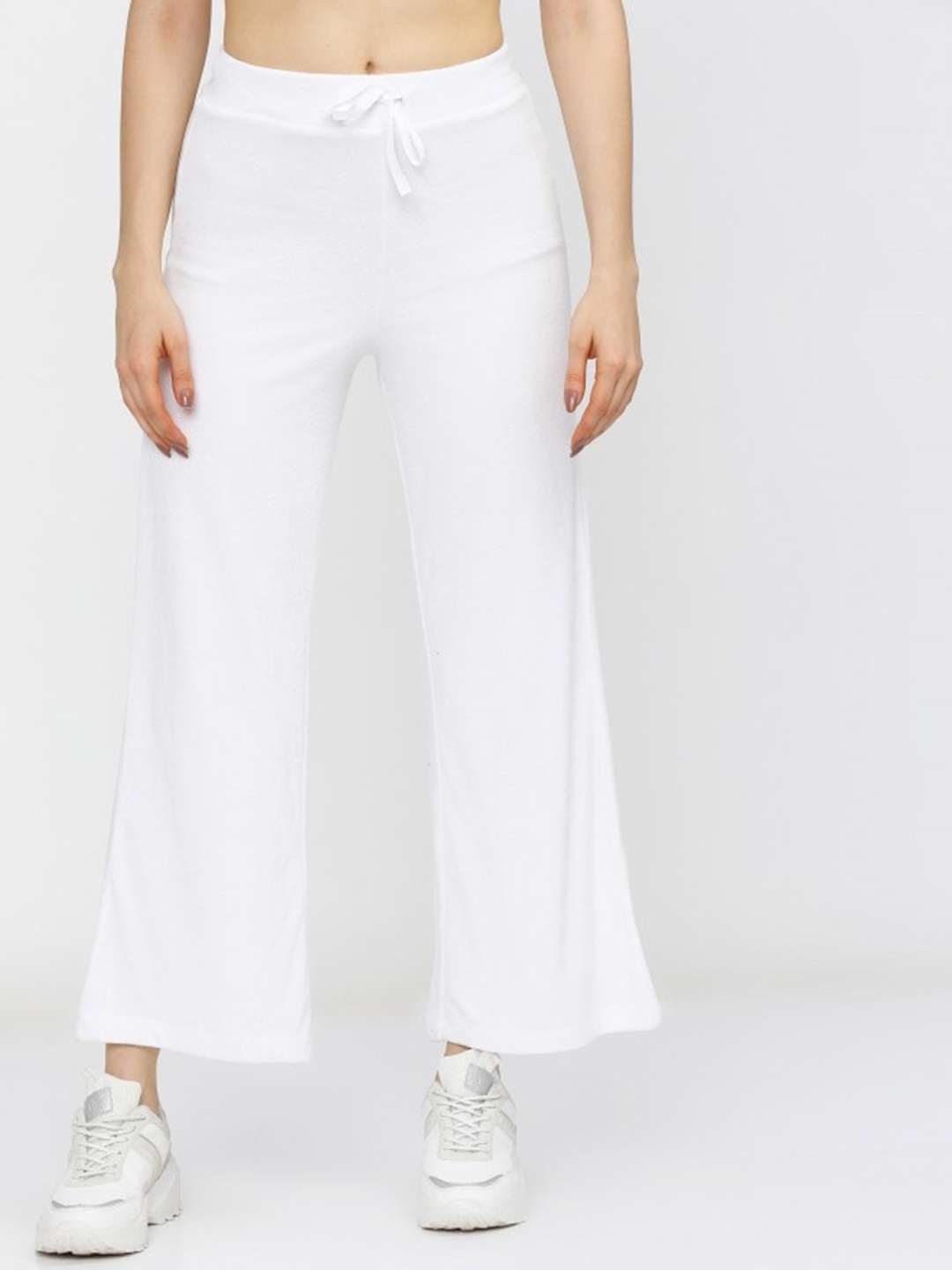 

WESTHOOD Women Relaxed Loose Fit Parallel Trousers, White
