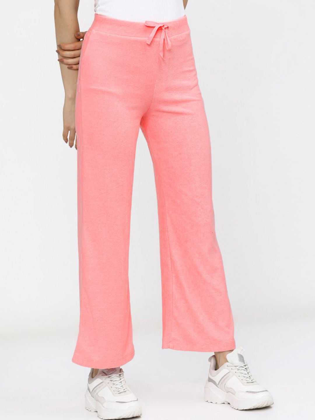

WESTHOOD Women Relaxed Loose Fit Parallel Trousers, Peach