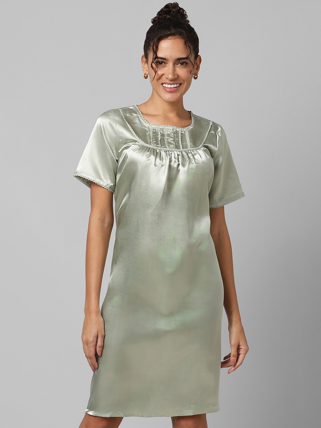 

Dreamz by Pantaloons Round Neck Nightdress, Green