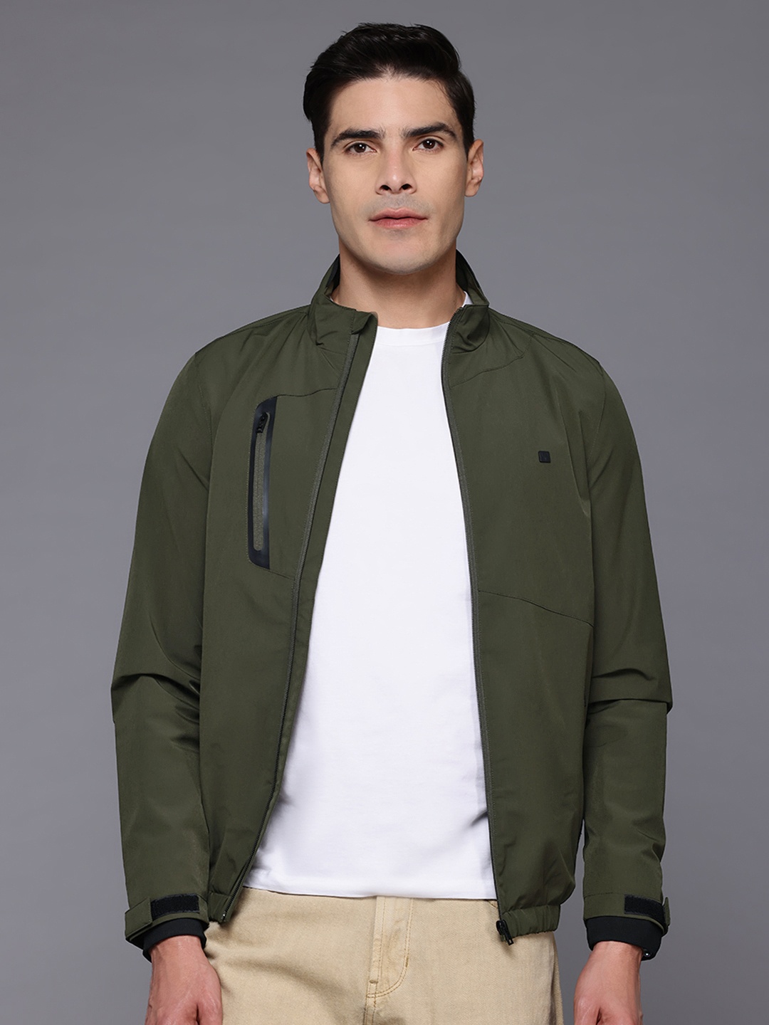 

Allen Solly Mock Collar Tailored Jacket, Olive