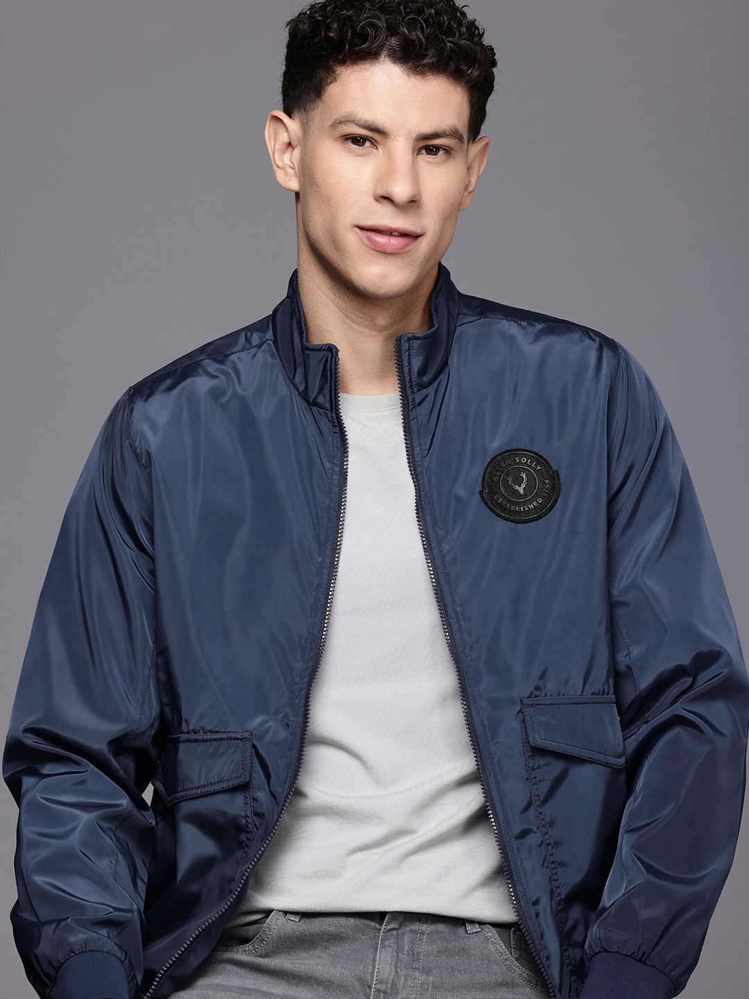 

Allen Solly Bomber Jacket, Blue