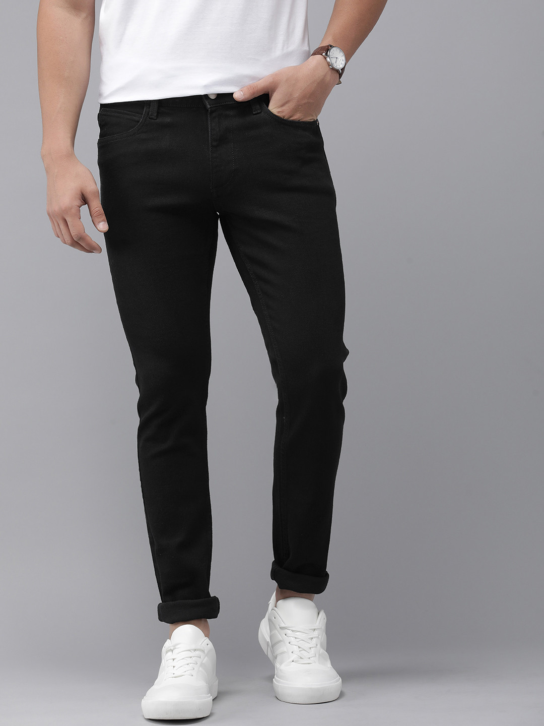 

Park Avenue Men Ath Mod Fit Mid Rise Stretchable Jeans, Black