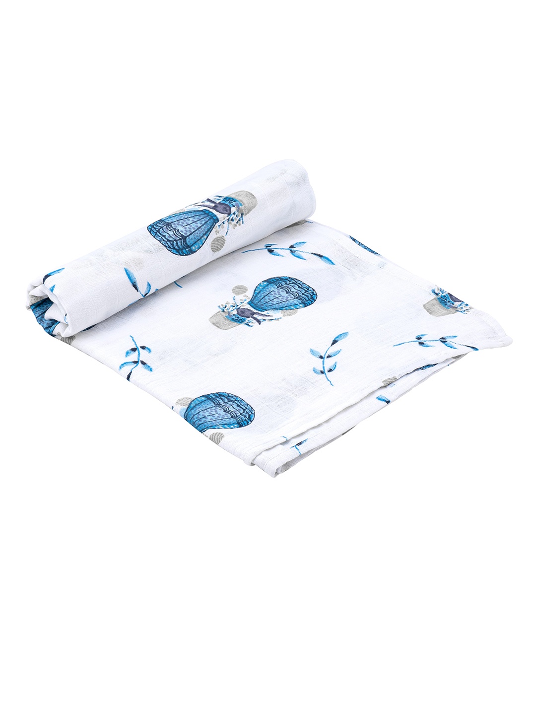 

THEONI Kids 100% Organic Cotton Muslin Printed Swaddle, Blue