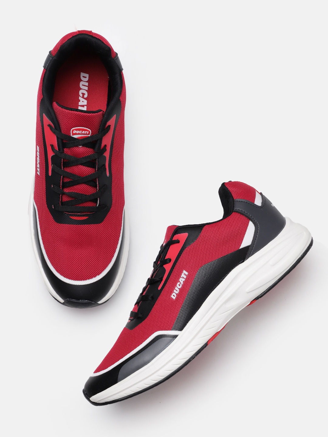 

Ducati Men Colourblocked Sneakers, Red