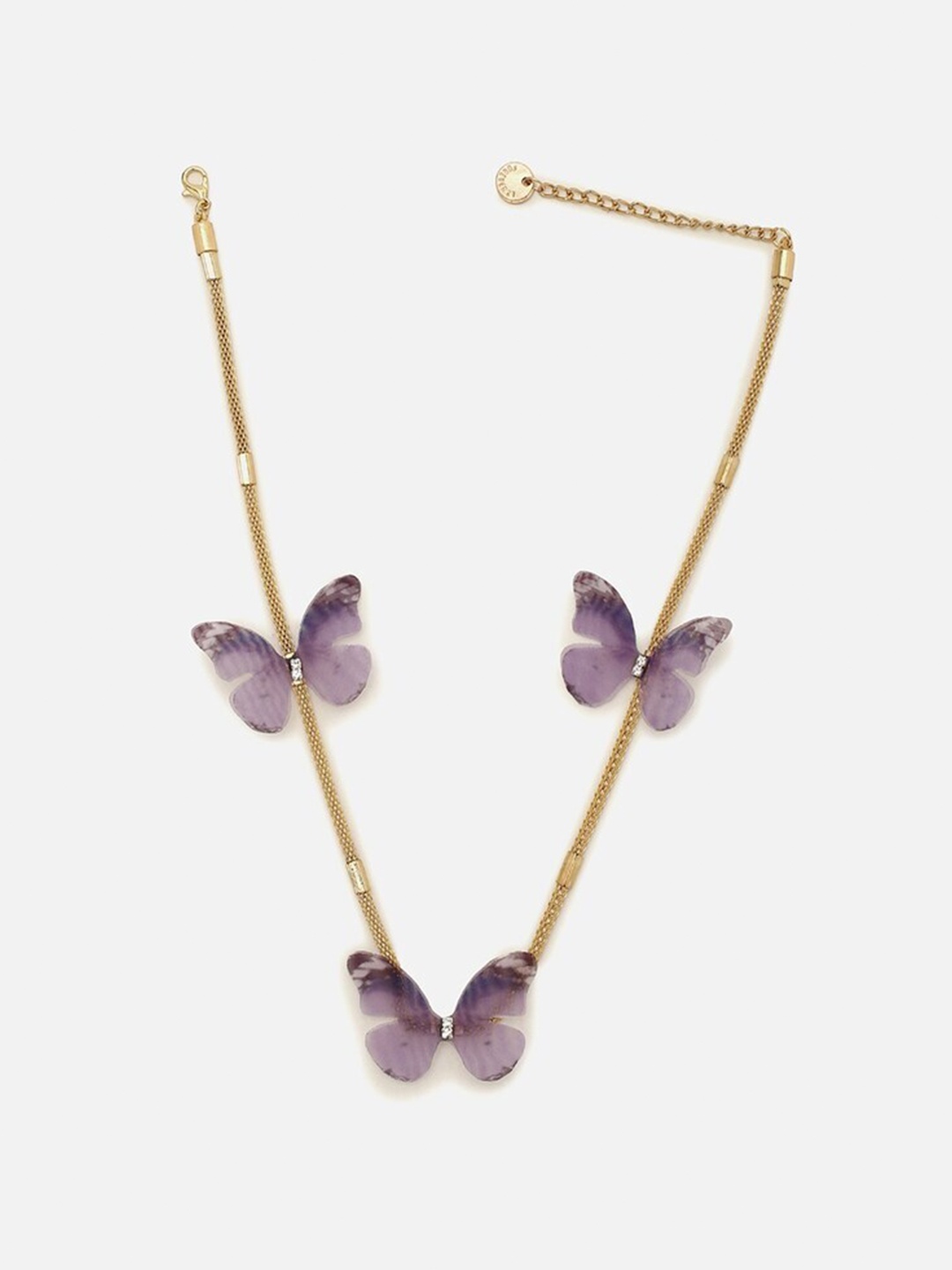 

FOREVER 21 Gold-Toned & Purple Silver Gold-Plated Necklace