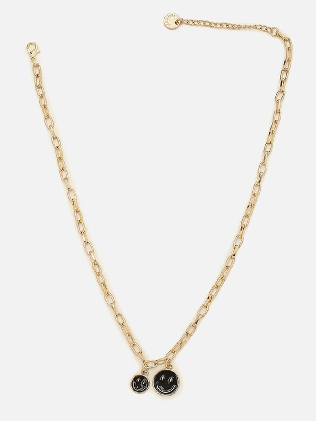 

FOREVER 21 Gold-Toned & Black Silver Gold-Plated Chain