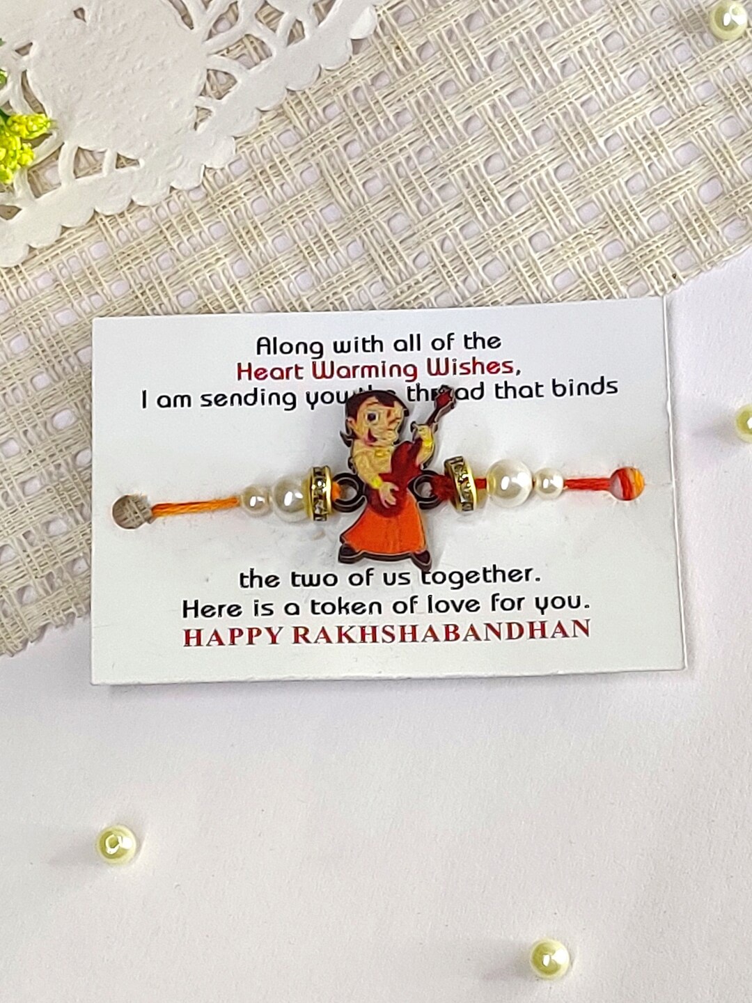 

The Magic Wand Kids Chota Bheem Charm Rakhi, Orange