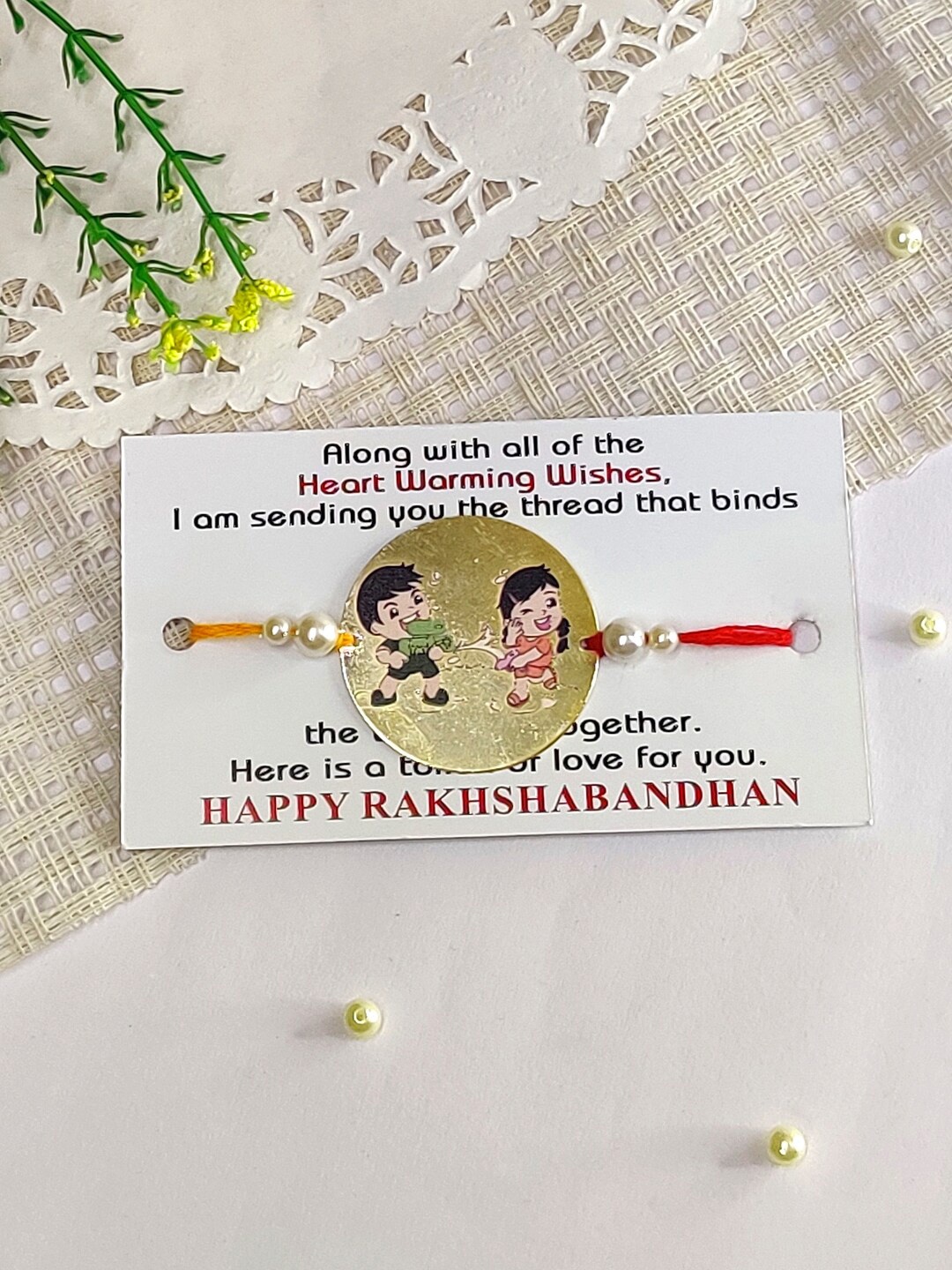 

The Magic Wand Kids Boy & Girl Sticker Charm Rakhi, Gold