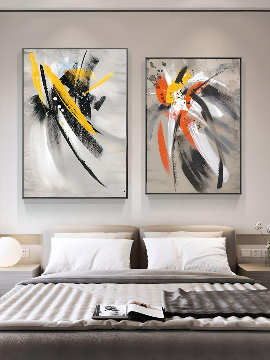 THE HANDMADE FLAIR Black 2-Pieces Printed Framed Wall Art