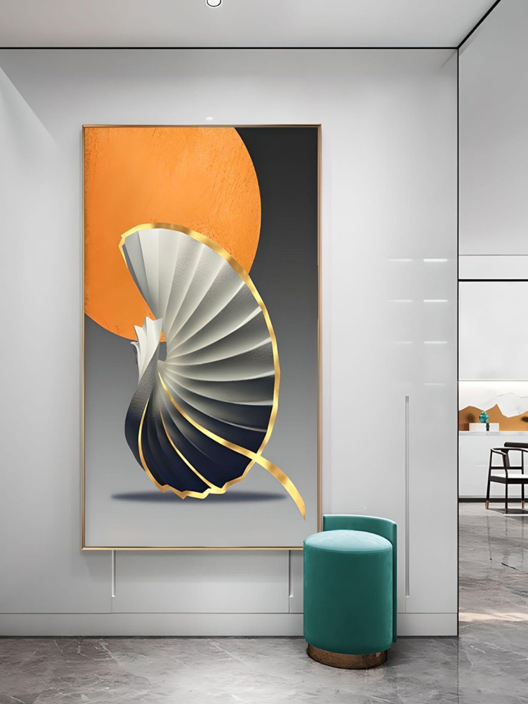 

THE HANDMADE FLAIR Crystal Porcelain Yellow Nordic Painting Wall Art