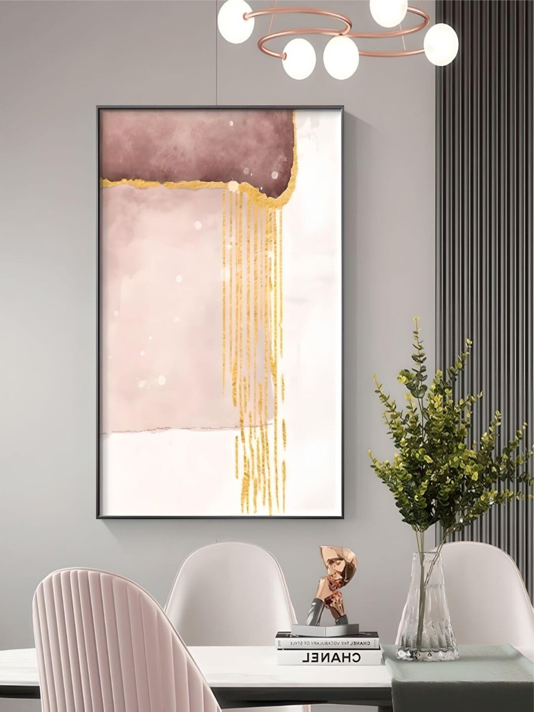 

THE HANDMADE FLAIR White & Pink Printed Framed Wall Art