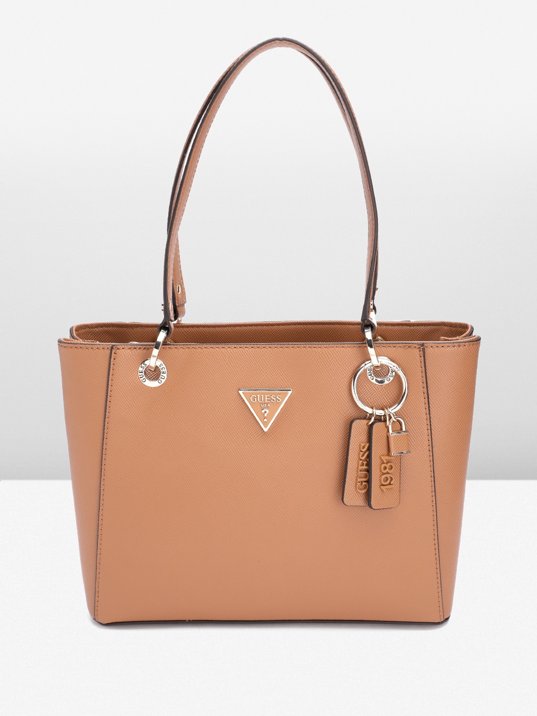

GUESS Structured Shoulder Bag, Tan