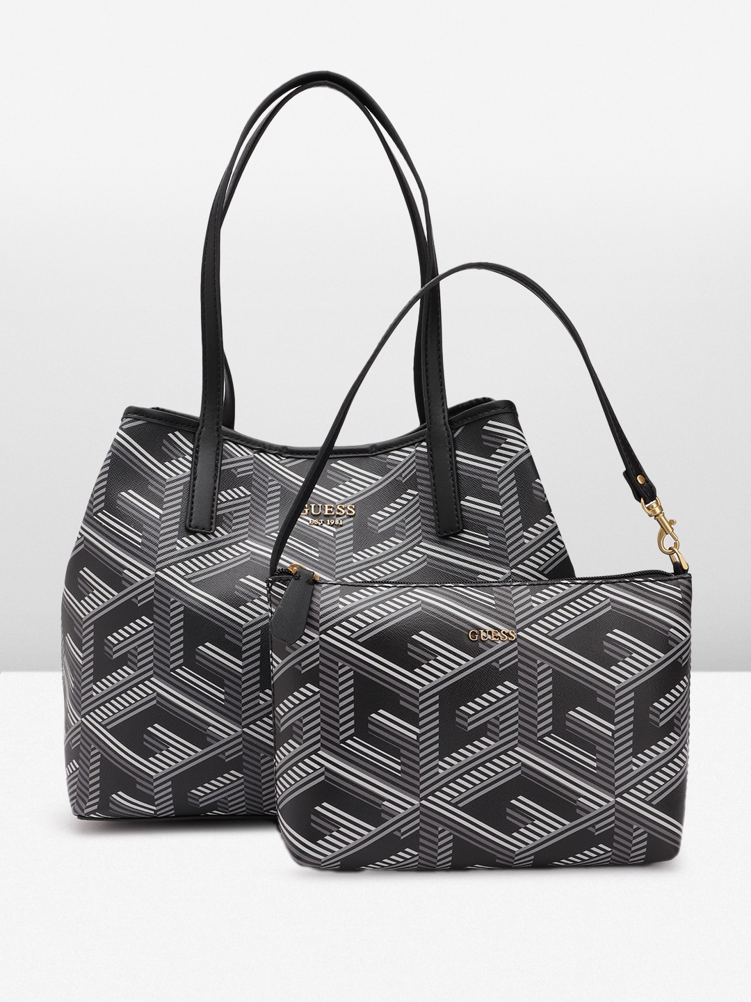 

GUESS Brand Logo Structured Shoulder Bag, Black